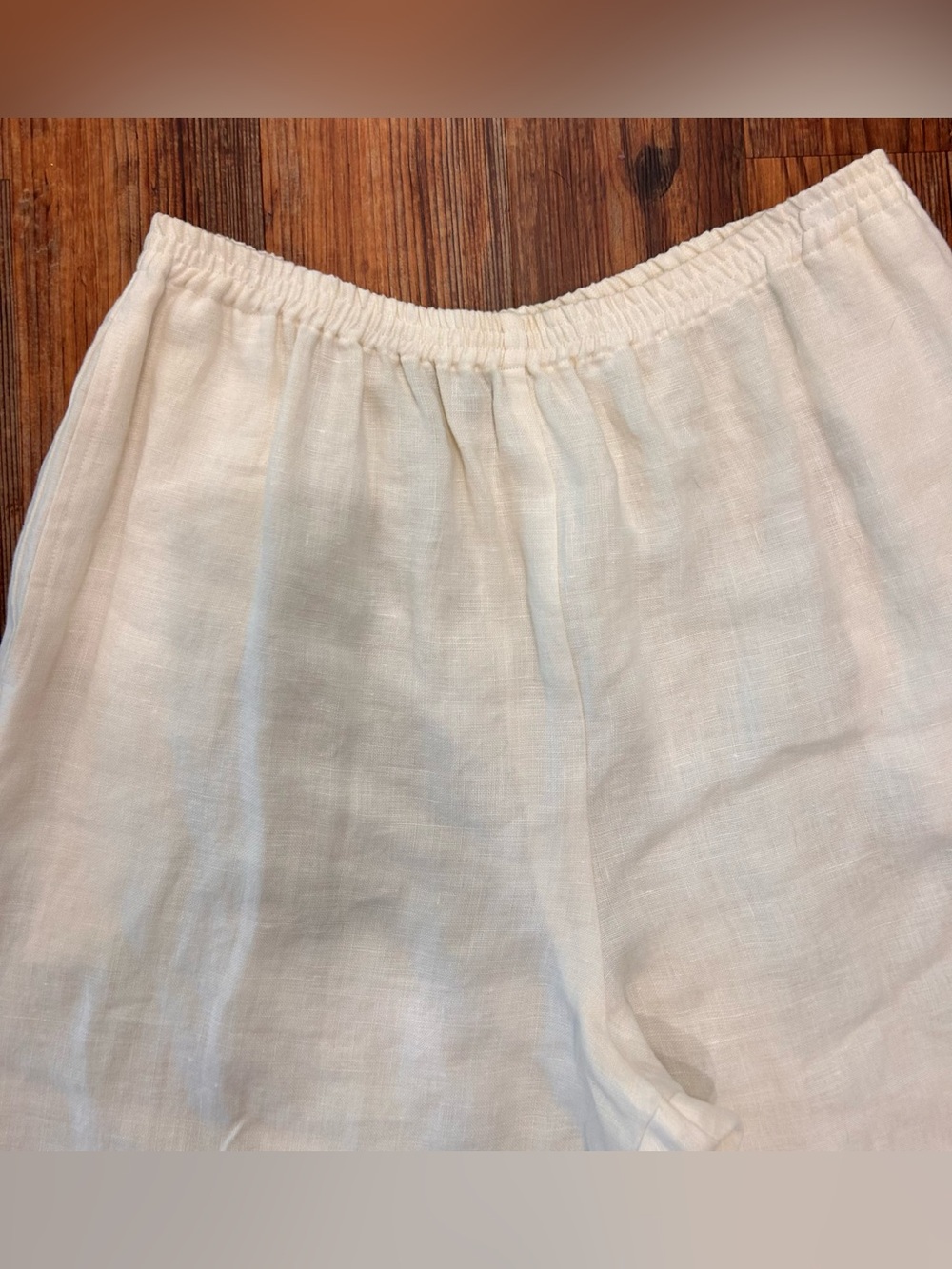 Eskandar 100% Linen Pull-On Wide Leg Pants Ivory England Size 2 - Picture 5 of 16